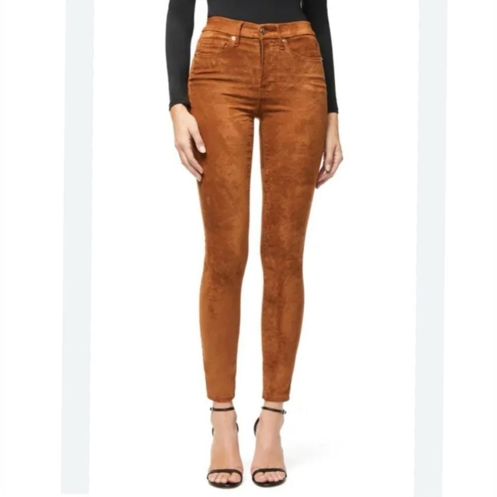 Good American Women’s Good‎ Waist High Rise Skinny Jeans Tobacco Brown 0/25 NWOT